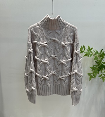 2025秋冬新款羊绒高领麻花毛衣女外套针织外搭上衣加厚打底衫