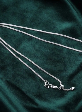 足银999万能抽拉肖邦链可调节长度简约百搭银链子女生甜美锁骨链