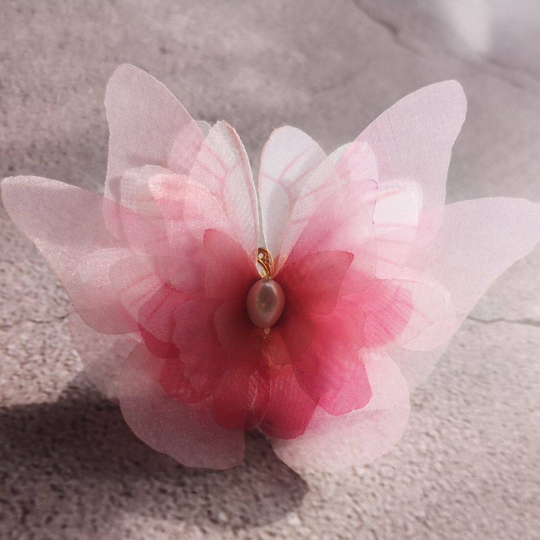 8厘米立体粉色蝴蝶开口戒指