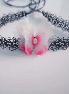 花边森女蕾丝结简约锁骨链脖颈链遮颈纹美颈饰品甜美短款锁骨链