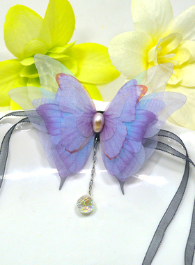 新中式轻奢小众复古高级感旗袍演出国潮蝴蝶项链国潮锁骨链脖颈带