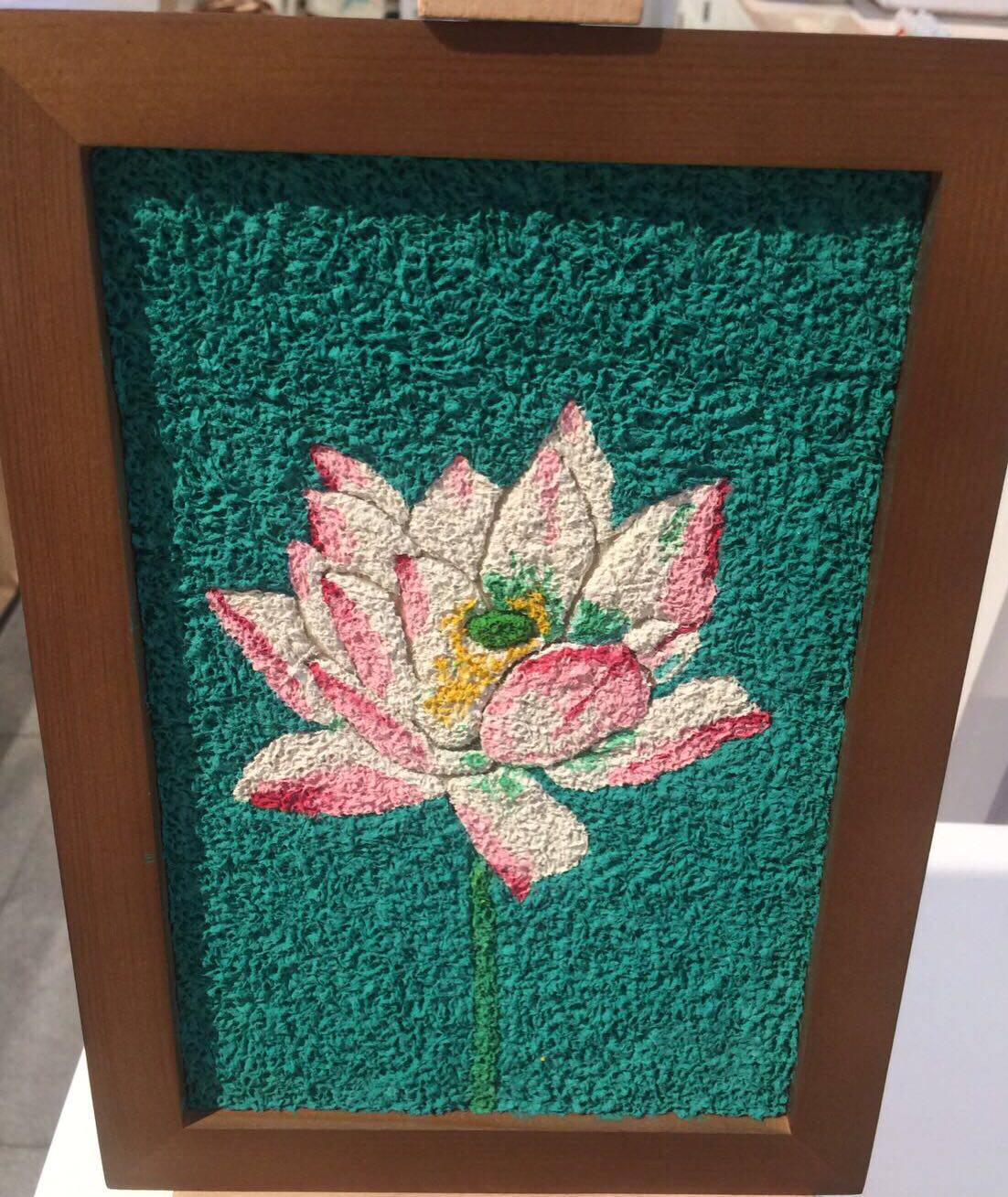 新品植物花朵系列手工diy减压环保纸浆画材料包荷花郁金香彩泥画