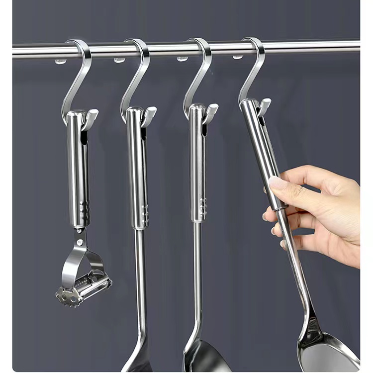 304不锈钢S钩厨房扁钩S形挂钩单个钩子门后挂衣钩S勾纯不锈钢钩子