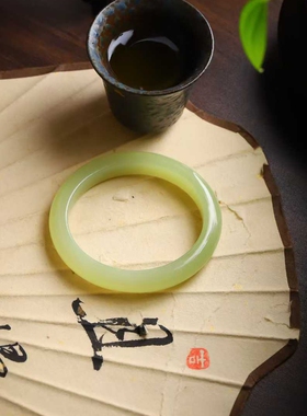 天然新疆和田玉玉器工厂店若羌黄口料老料素面玉石贵妃镯手镯手饰