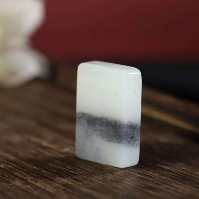 南阳和田玉天然新疆和田玉籽料青花平安无事牌吊坠玉石挂件送证书