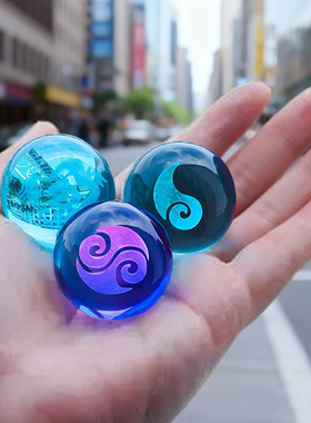 封神影视动漫周边小号混元珠哪吒敖丙灵珠魔丸小水晶球玻璃球摆件