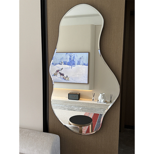 北欧丹麦风格湖泊镜异形墙壁挂镜穿衣镜全身镜墙面装饰