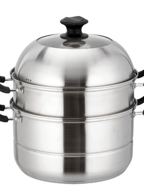 顺发蜜厨三层蒸锅26-32食品级304不锈钢节能汤锅燃气电磁炉家用