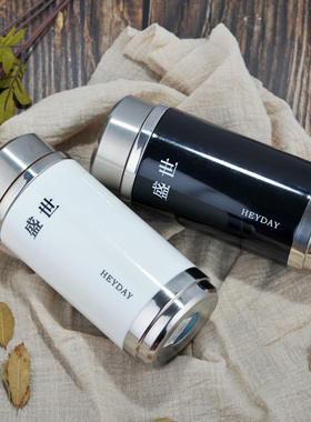 顺发盛世时尚办公直身杯450ml304不锈钢双层真空保温杯包邮