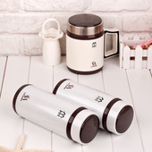 正品 顺发400ml清逸时尚 男女士办公杯304不锈钢双层真空杯带送礼