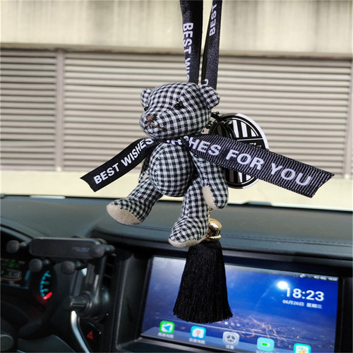 高颜值黑格小熊车载香薰挂件情侣