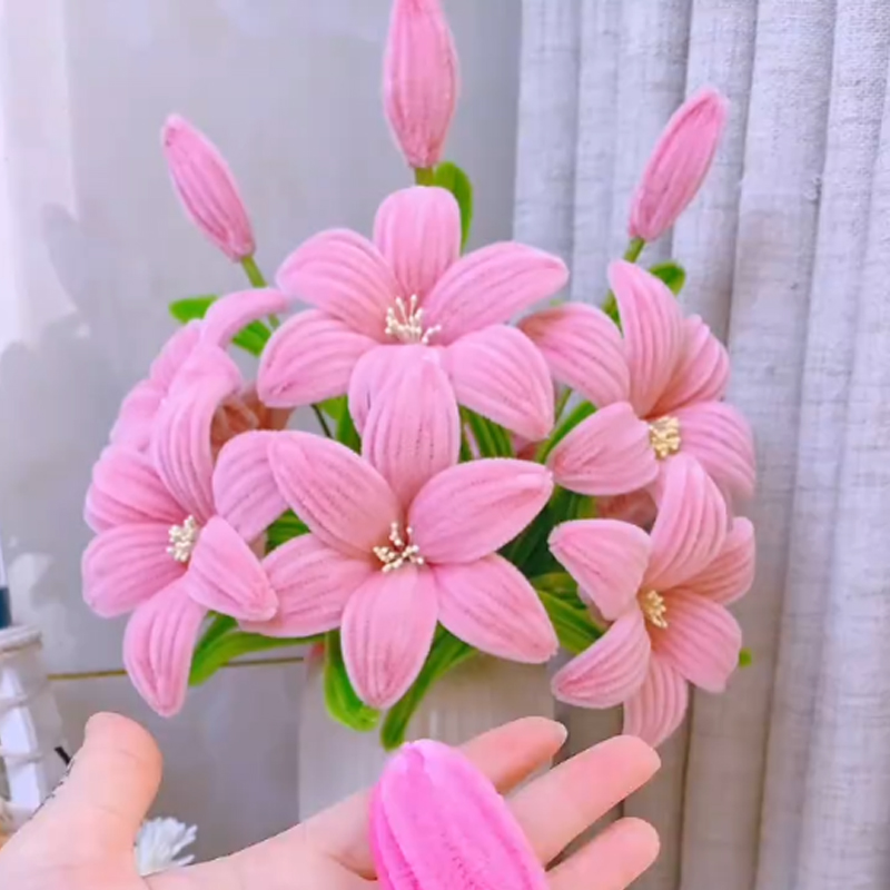 百合扭扭棒材料包花束手工创意diy母亲节教师节情人节送礼物摆件