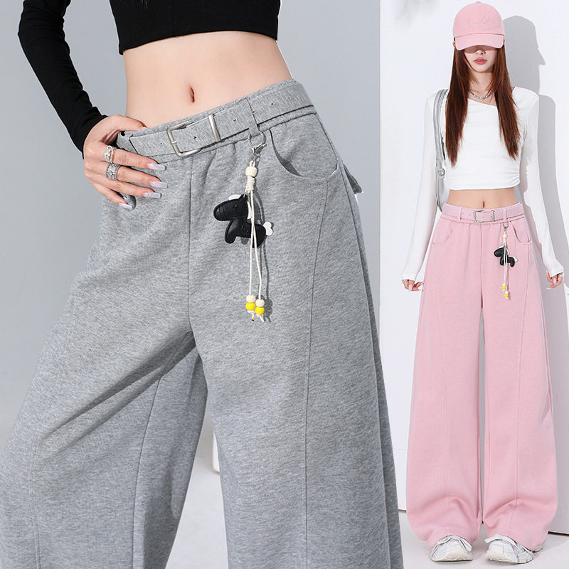 2026春慵懒风弯刀裤女宽松高腰垂感遮胯显瘦梨形身材休闲阔腿裤子