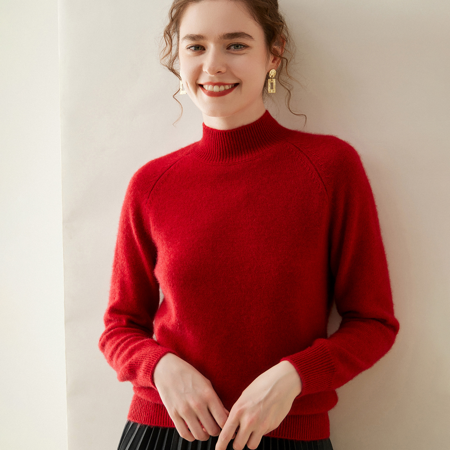 新款山羊绒衫女半高领秋冬加厚