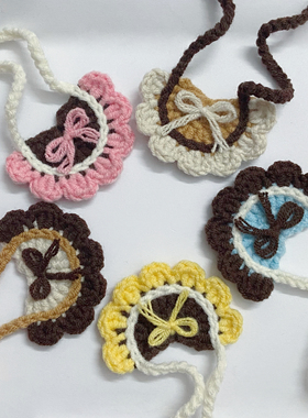 撞色10cm棉花娃娃衣自嘲熊秋冬色围兜衣服着替玩偶配饰迷你口水巾