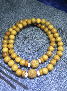 精品金丝楠木6mm双圈回纹珠手链女士款手串文玩佛珠木制礼品工艺