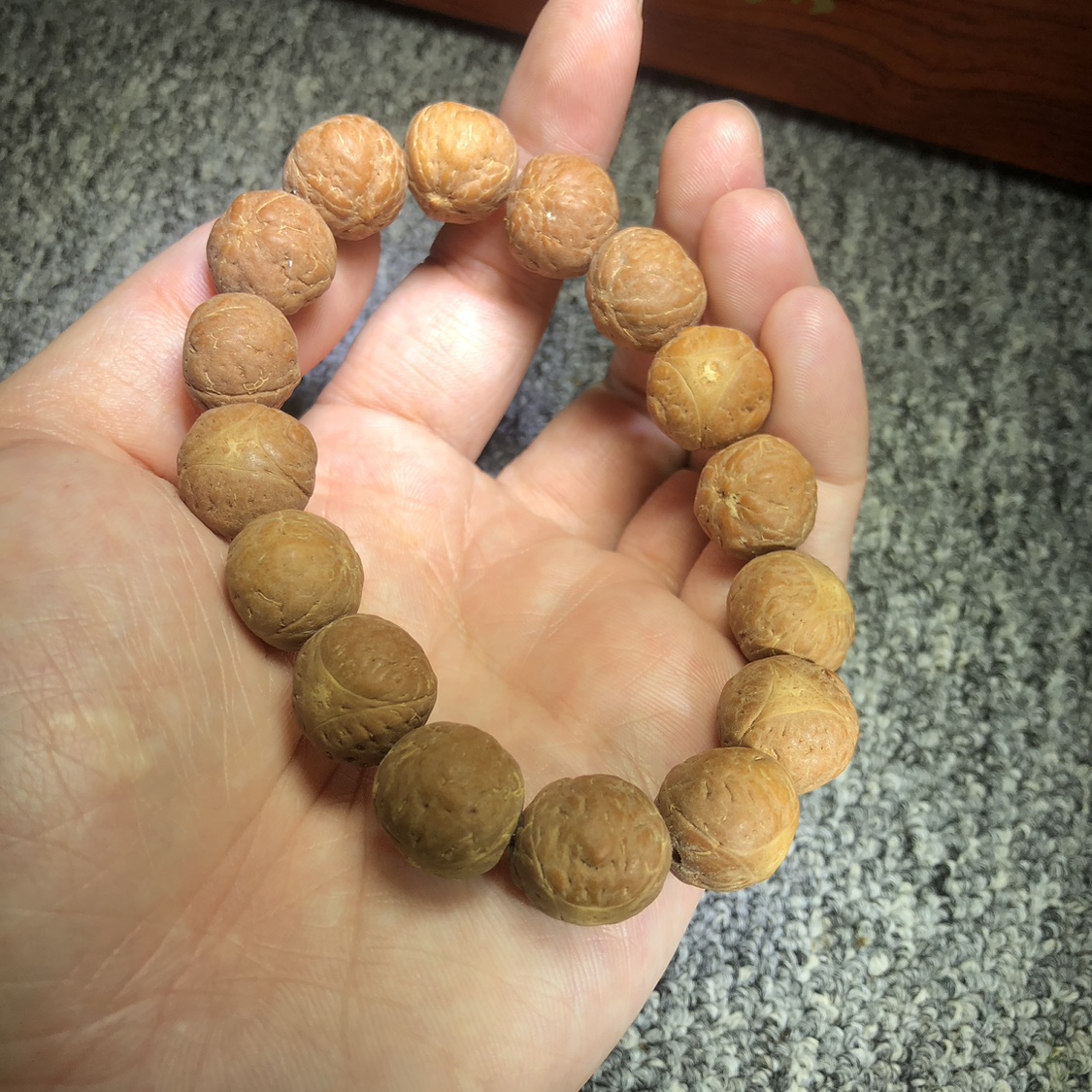 龙眼菩提手串凤眼菩提子尼泊尔原籽手持佛珠男士原籽黄皮文玩手串