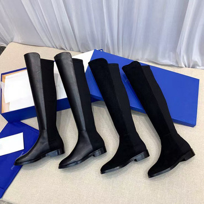 SW5050过膝长靴女粗跟显瘦弹力靴