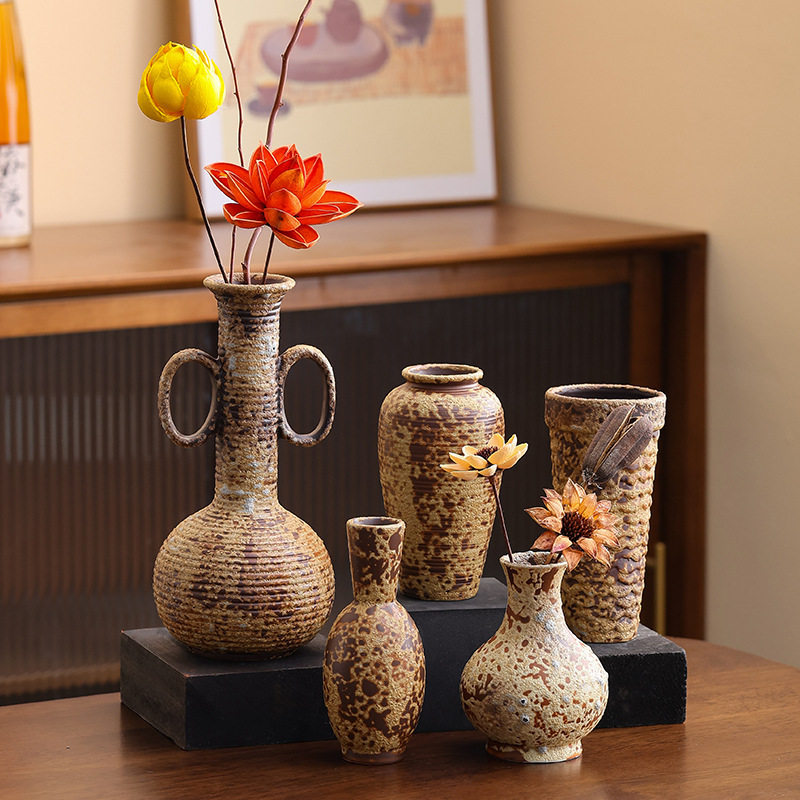 复古陶瓷花瓶插花摆件绿植容器茶几桌面摆件玄关电视柜家居装饰品,鲜花速递/花卉仿真/绿植园艺,花瓶,淘宝优惠券,粉丝福利购,淘宝优惠卷
