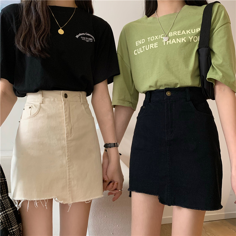 A-line short skirt with irregular edge in summer