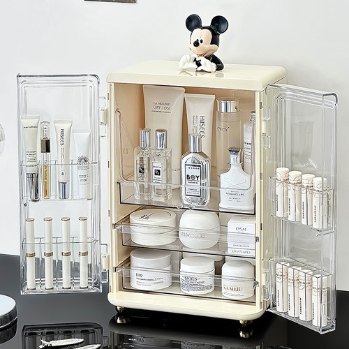 大容量透明防尘化妆箱收纳盒