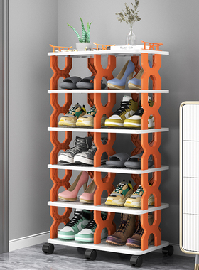 可移动万向轮鞋架简易鞋柜省空间宿舍卫生间免打孔阳台门口置物架