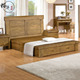 储物抽屉床 高端实木双人床新古典原木家具老榆木整装 包邮 婚床韩式
