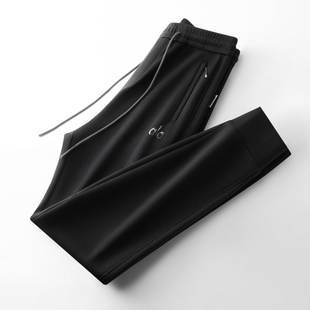 修身 口袋拉链卫裤 弹力休闲束脚裤 小脚收口运动裤 子 秋冬厚款 裤 男士