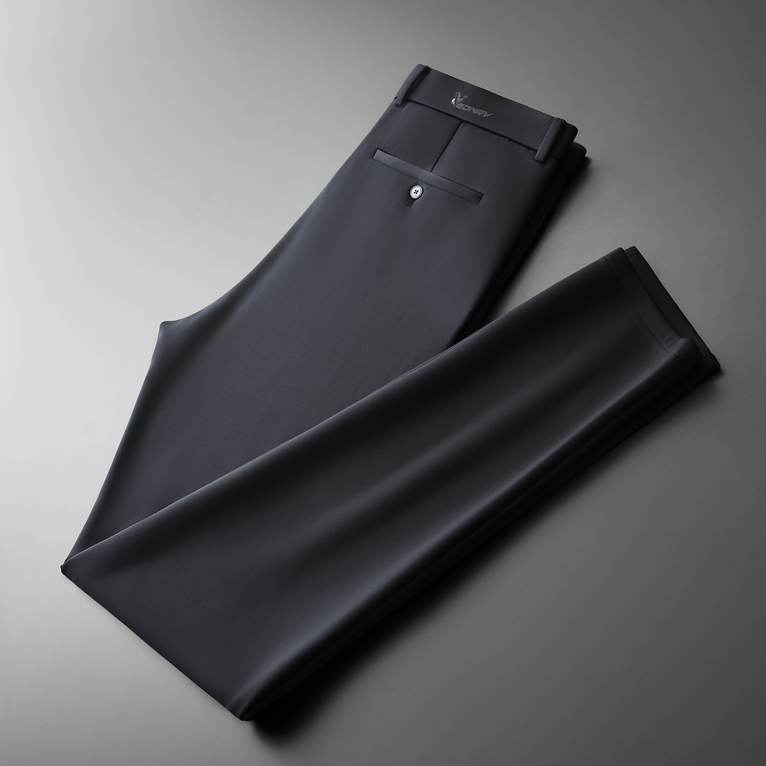 秋冬季男士高弹力免烫商务休闲裤直筒宽松男裤黑色正装裤子百搭厚