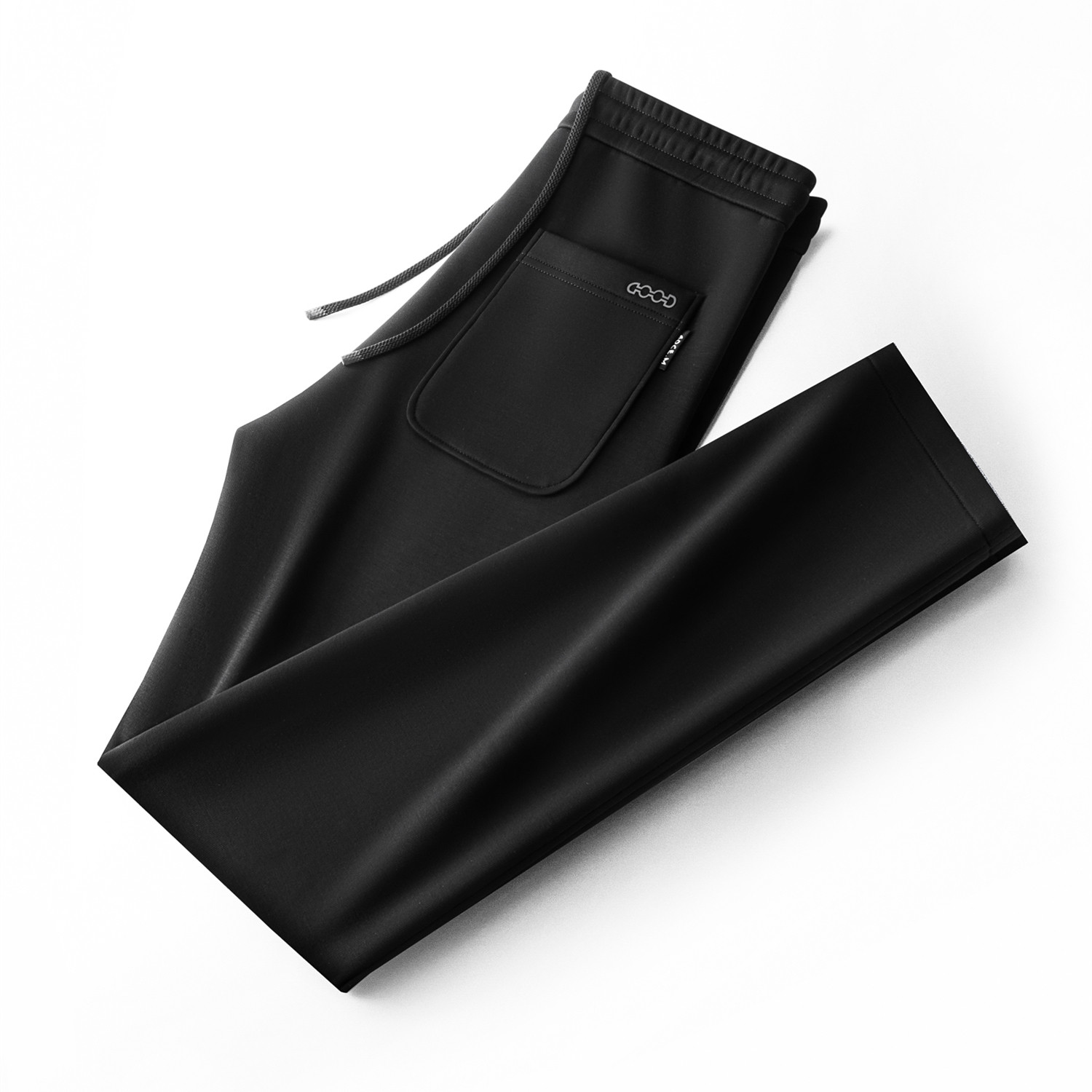 秋冬款蓝色男士松紧腰休闲运动裤直筒宽松长裤弹力柔软舒适裤子厚