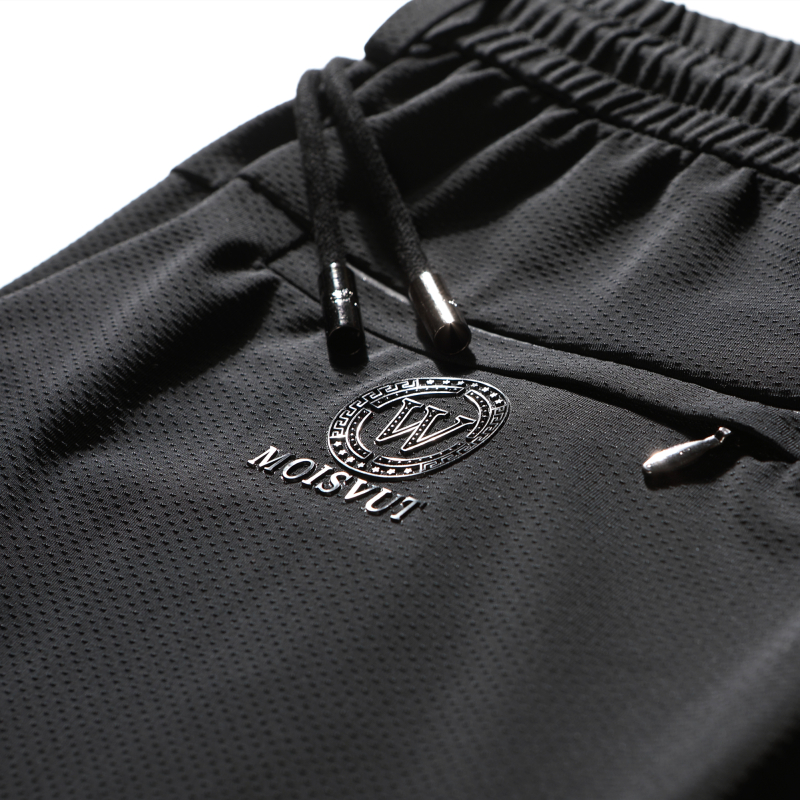 超薄系带松紧腰运动裤男网眼透气跑步慢跑休闲裤中年时尚潮流卫裤