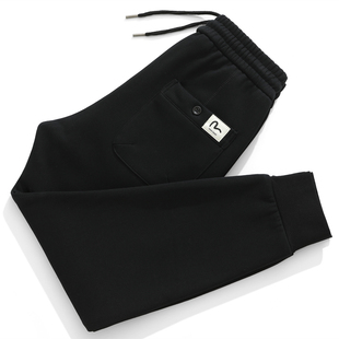 休闲运动裤 修身 紧脚裤 秋冬款 加绒卫裤 男款 子收口小脚裤 弹力束脚裤