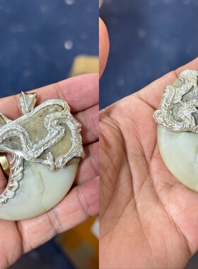 手工制作包金镶嵌吊坠保护套