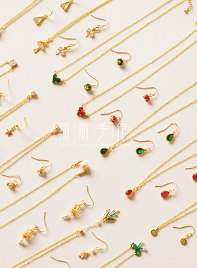 锆石包金耳勾高贵风项链