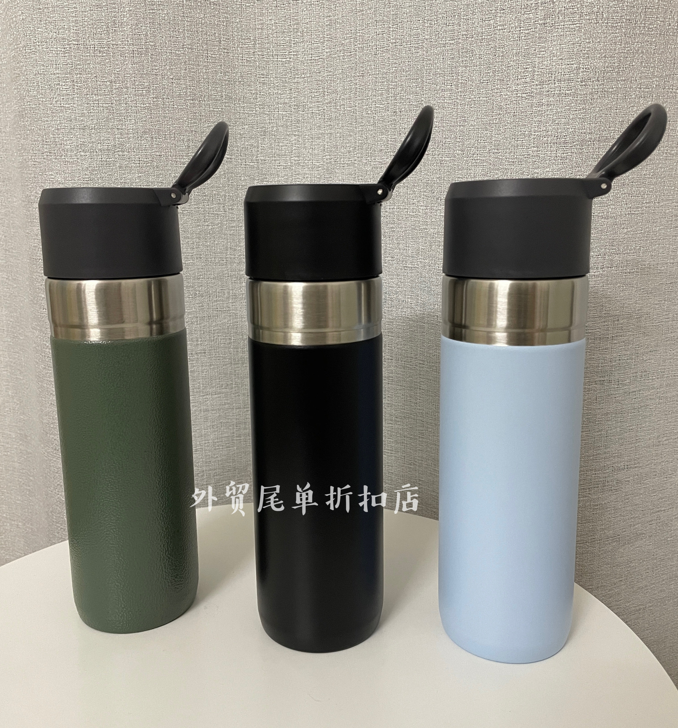 外贸双层不锈钢保温杯户外便携手拎水杯汽车杯骑行水壶