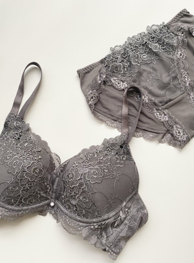 圆盘1纯色调整型文胸大钢圈薄杯零鸡心收副乳内衣套装657075BCDEF