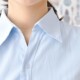 修身 女蓝条纹衬衣加大码 收腰短袖 长袖 V领工作服 职业工装 纯白衬衫