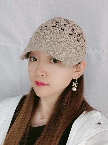原创春夏新款手工立体钩花镂空遮阳棒球帽休闲百搭防晒小众鸭舌帽