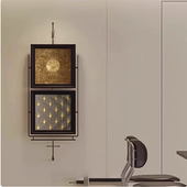 新中式 饰画 挂画壁饰立体铁艺风景建筑卧室玄关床头背景墙画铁架装