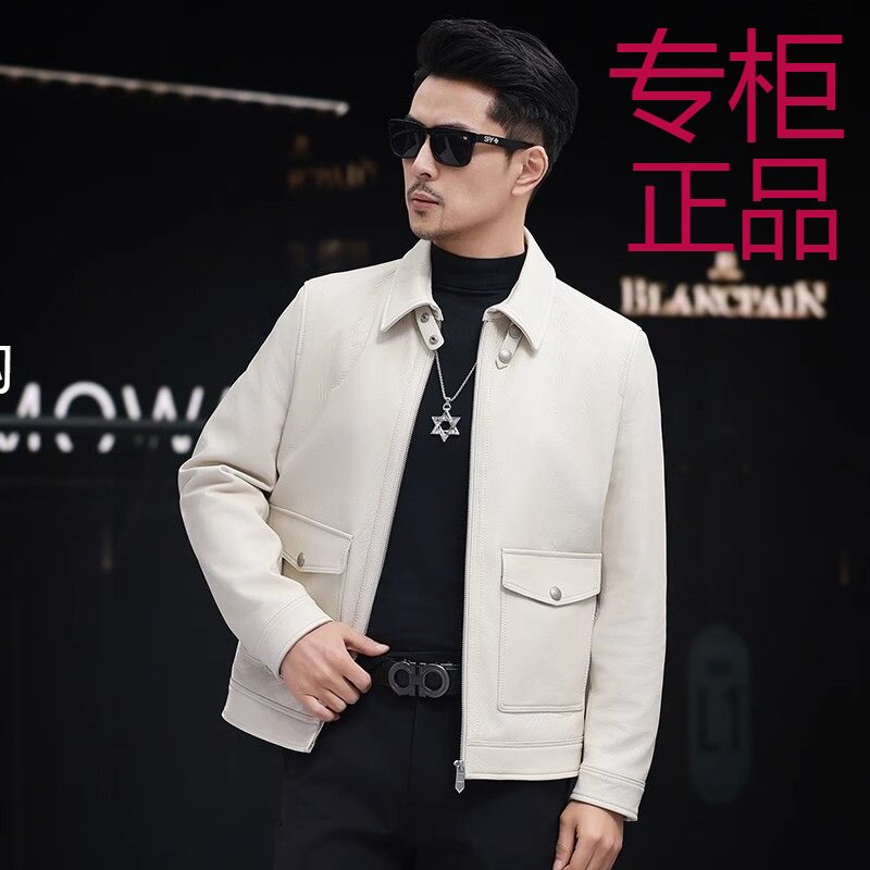 秋季新款海宁皮衣男真皮痞帅青年机车服山羊皮夹克韩版修身外套潮