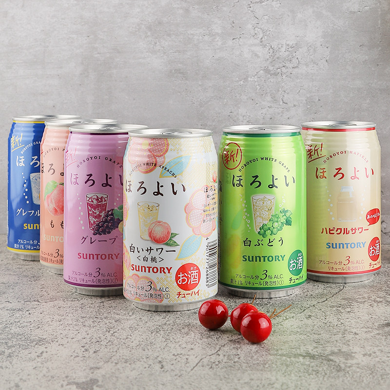 日本进口horoyoi三得利和乐怡白桃味鸡尾酒微醺预调酒果酒350ml