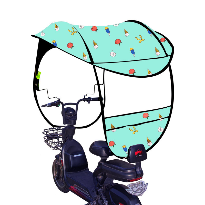 2021年新款小型电动自行车遮雨棚遮阳防晒挡风罩遮阳伞加厚电瓶车