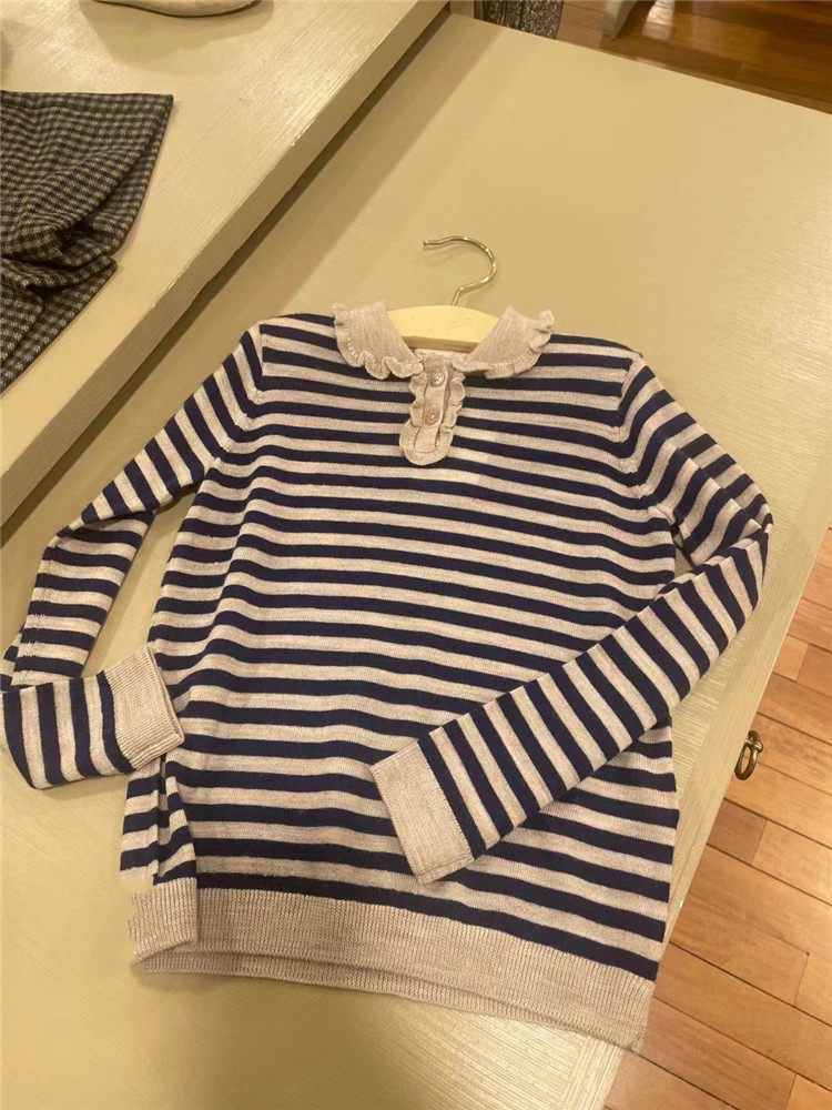 法式16针双股软糯全羊毛条纹