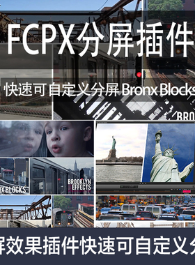 Final Cut Pro X 分屏效果插件 快速可自定义分屏 Bronx Blocks