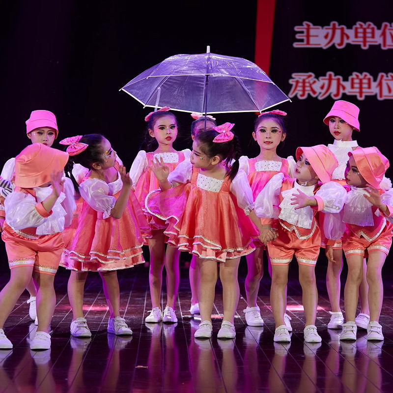 再见幼儿园六一小荷风采舞蹈表演服儿童蓬蓬纱裙现代舞合唱演出服