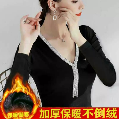 纯棉长袖韩版女T恤流苏常规厚度