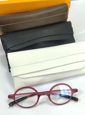 真皮头层牛皮眼镜盒白色荔枝纹牛皮黑色牛皮棕色疯马皮眼镜盒子