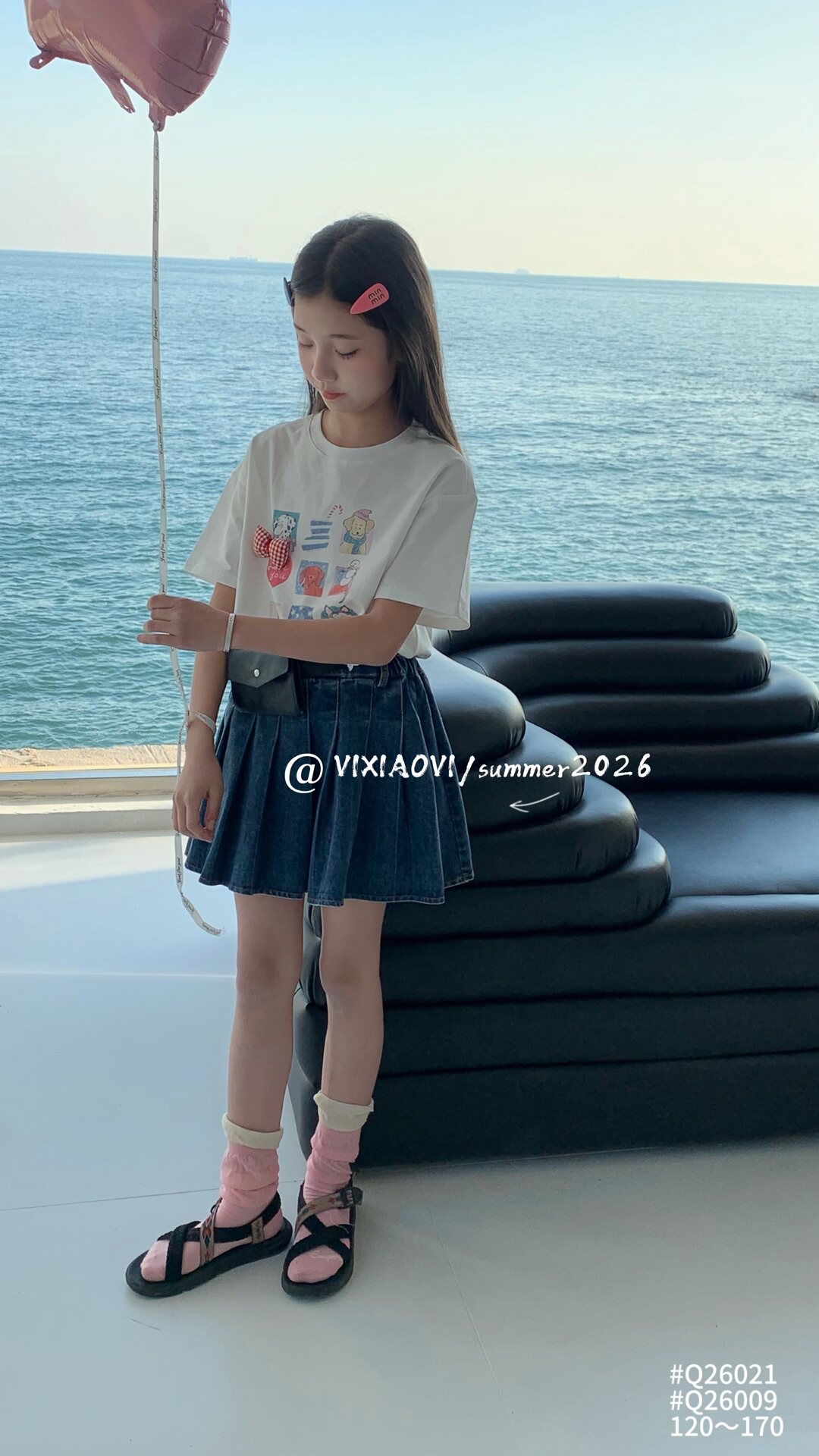 2026夏季新女童白t减龄中大童韩版时尚百搭休闲短裙儿童上衣圆领t