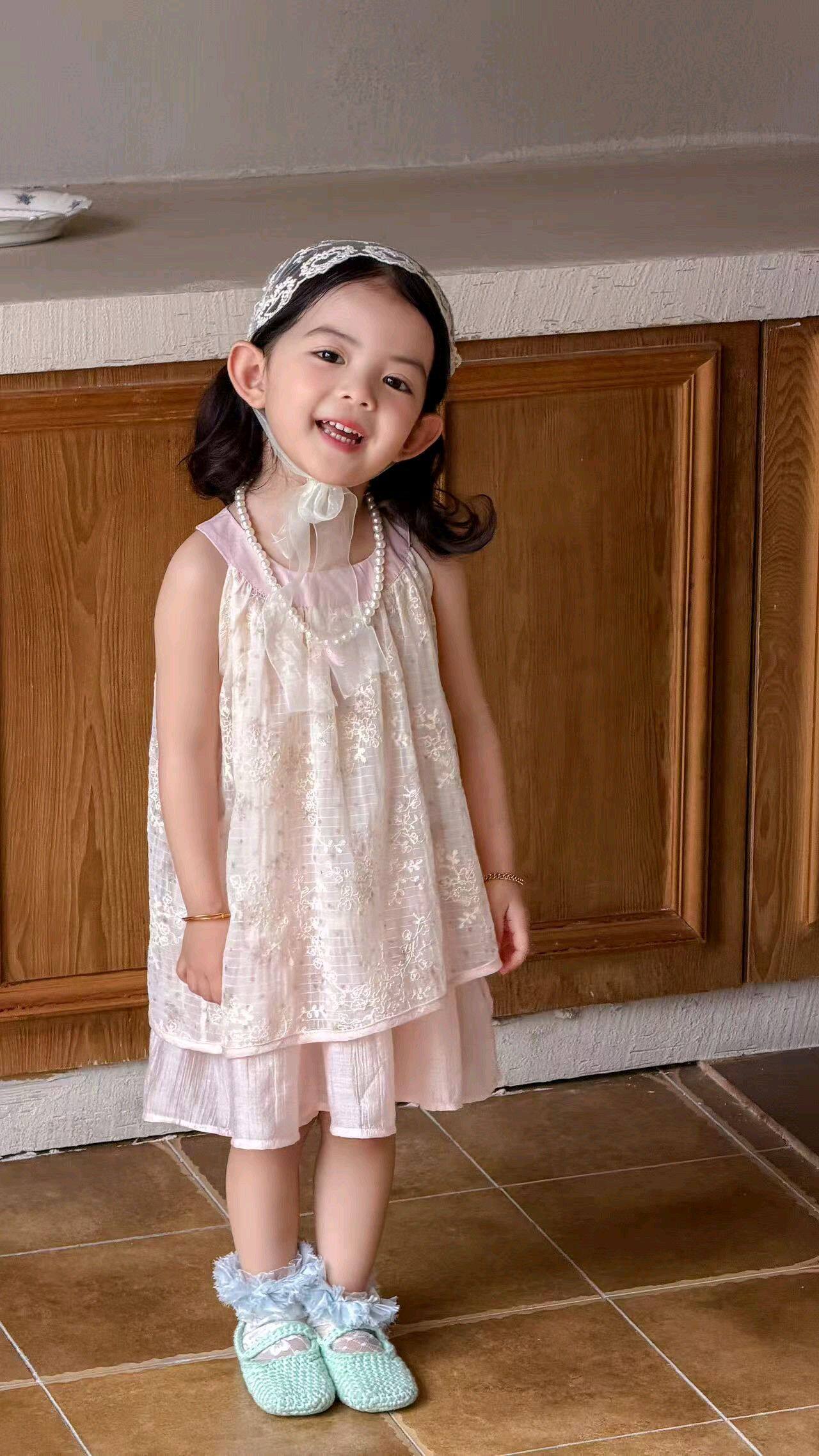 2026夏季新款女童连衣裙夏装儿童短袖蓬蓬纱裙宝宝洋气礼服女孩