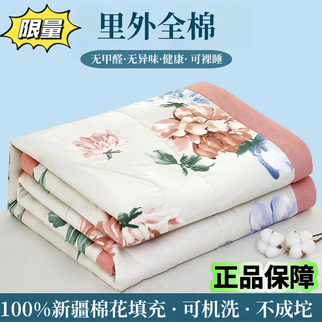 100%新疆纯棉棉花夏凉被全棉纯棉空调被可机洗水洗夏季薄被子被芯,床上用品,棉花被,淘宝优惠券,粉丝福利购,淘宝优惠卷
